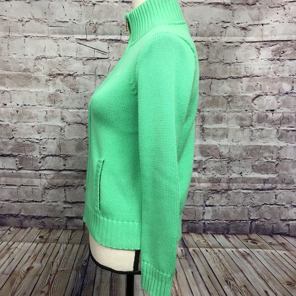 Ralph Lauren Green Zipper Cardigan Sweater - Picture 3 of 7
